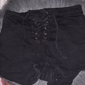 Pac sun black lace up shorts